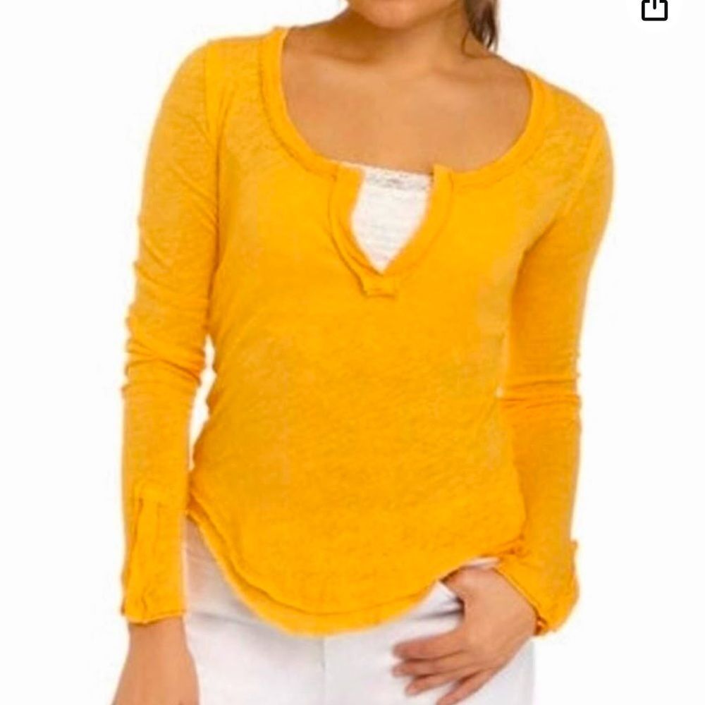 FREE PEOPLE We The‎ Free Hazy Day Henley Top, Size XSMALL